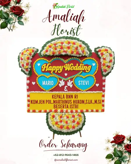 Papan Bunga Pernikahan Manjang